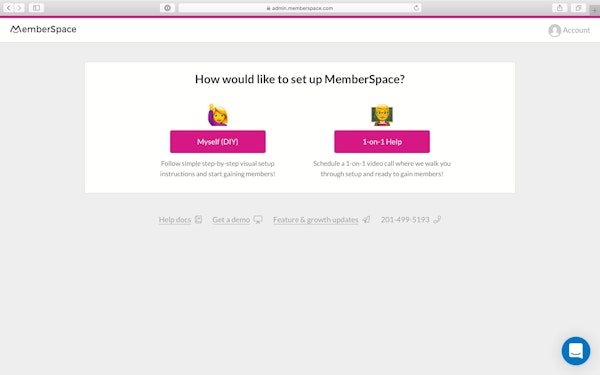 MemberSpace account setup