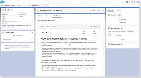 MindTouch SF integration