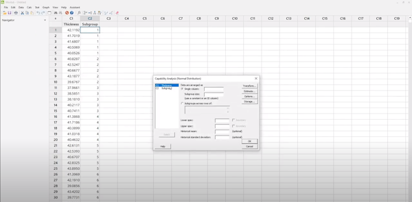 Minitab capability analysis