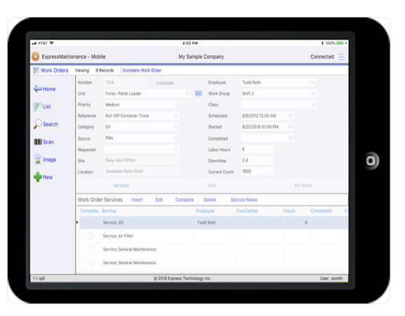 Express Maintenance mobile work order