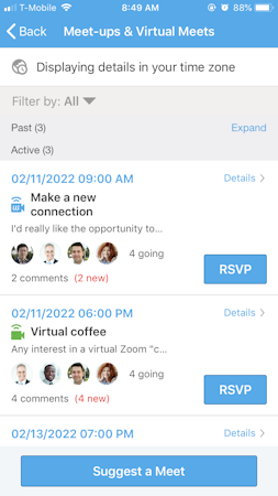 Whova virtual meet-ups