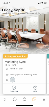 Mobile agenda check in