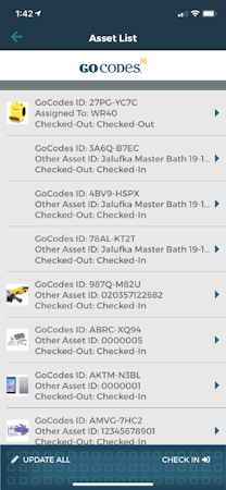 Mobile App Asset List