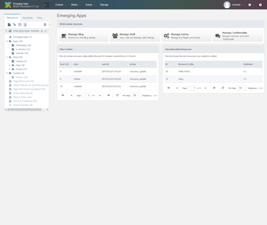 MODX emerging apps