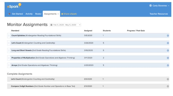 eSpark monitoring assignments