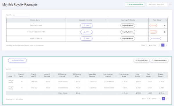 Petrofly Monthly Royalty Report