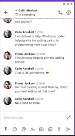 Pumble messages section