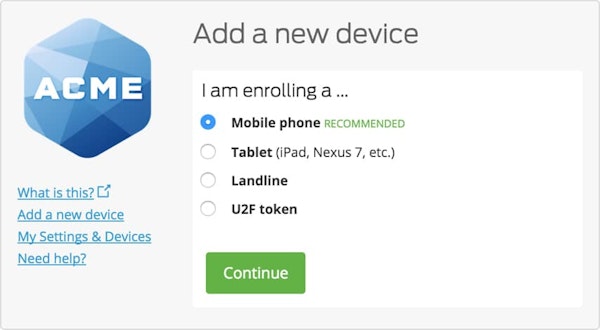 Multi factor authentication