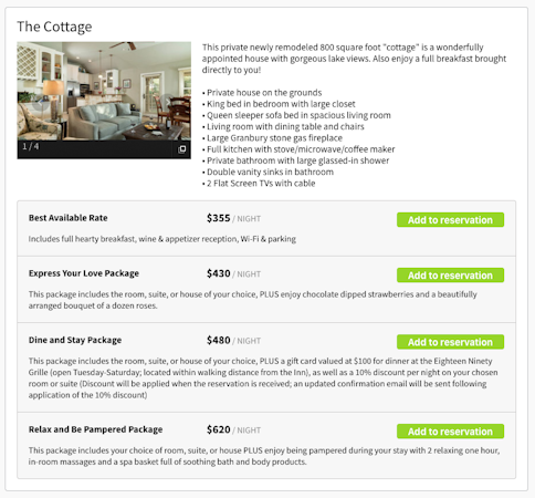 ThinkReservations Multiple Pricing Options