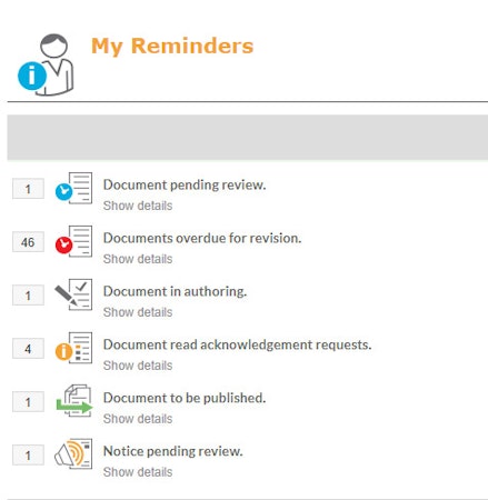 ComplyALIGN reminders screenshot