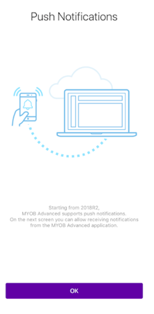 MYOB Advanced push notifications