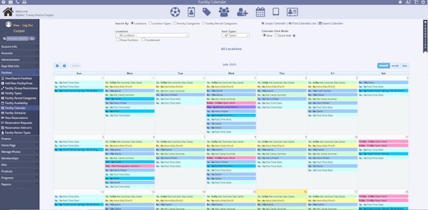 MyRec.com facility calendar