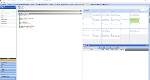 Main N41 ERP dashboard