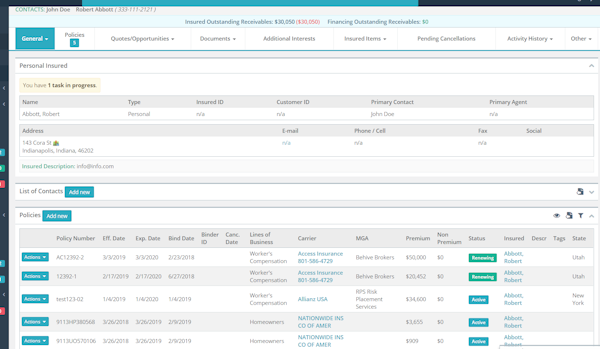 Personal Insured Dashboard