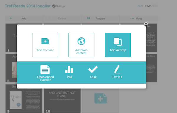 Nearpod add content interface