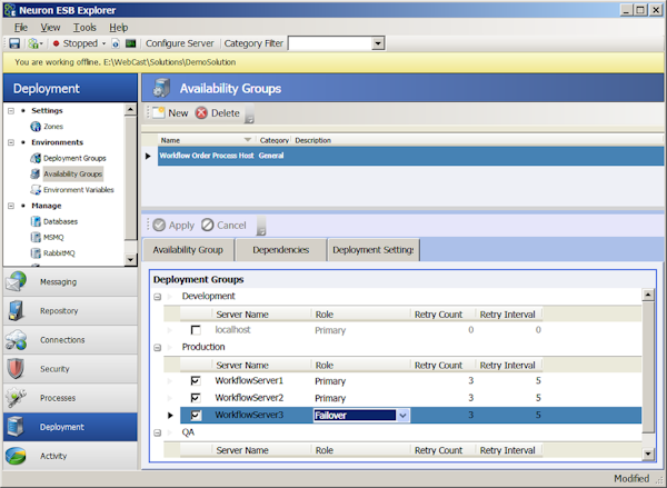 Neuron ESB availability group