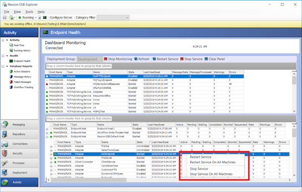 Neuron ESB health monitoring
