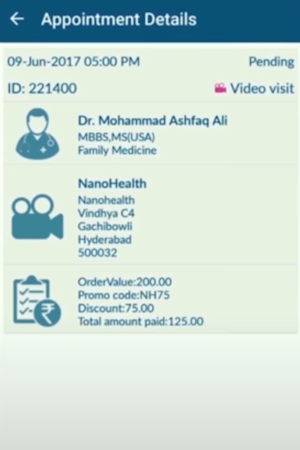 NHCircle appointment details