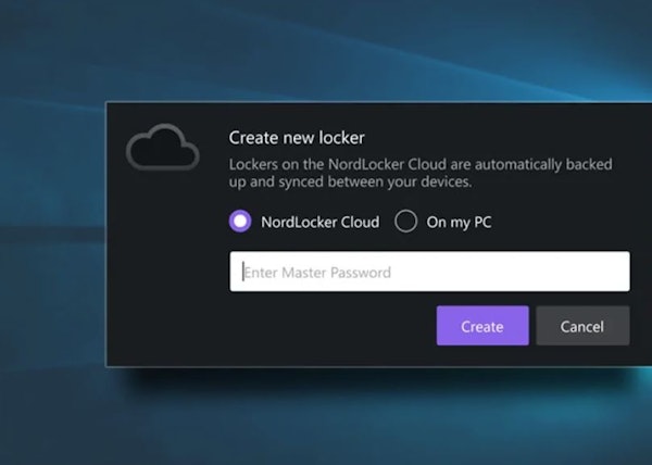 NordLocker create new locker