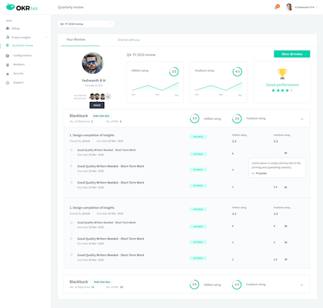OKRbot quarterly review