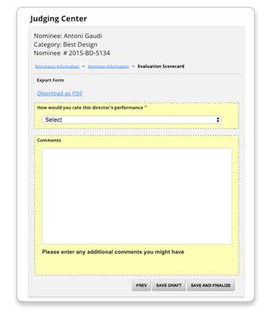 OpenWater online judging screenshot