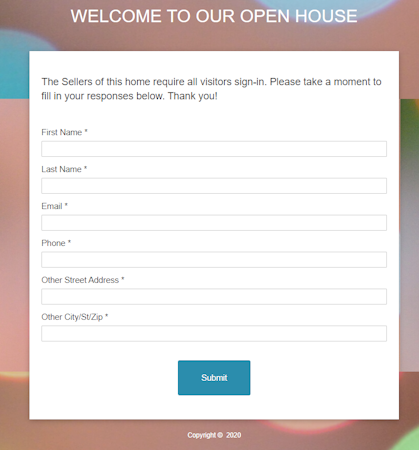 EngageMore CRM open-house landing page