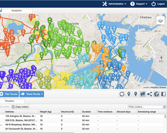 OptimoRoute live tracking