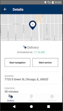OptimoRoute track delivery screenshot