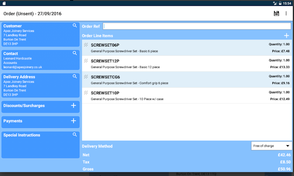 OrderWise order details