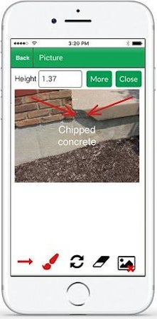 Palm-Tech home inspection photo upload screenshot