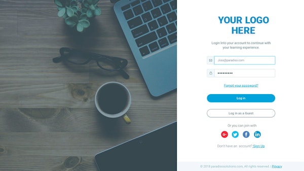 Login page