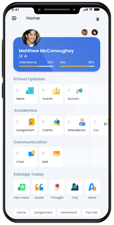 Edisapp School ERP home