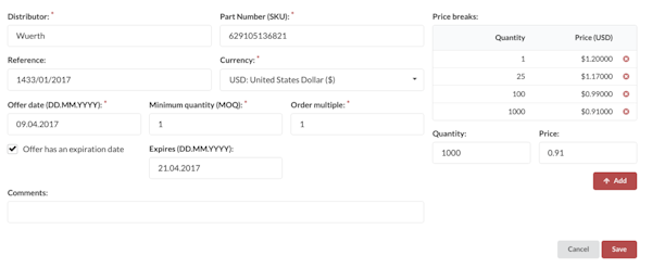 PartsBox product details