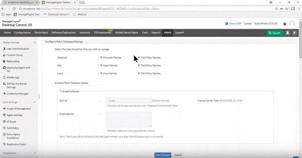 Patch database configuration