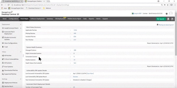 Patch management details