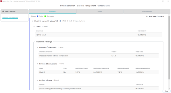 Patient care plan