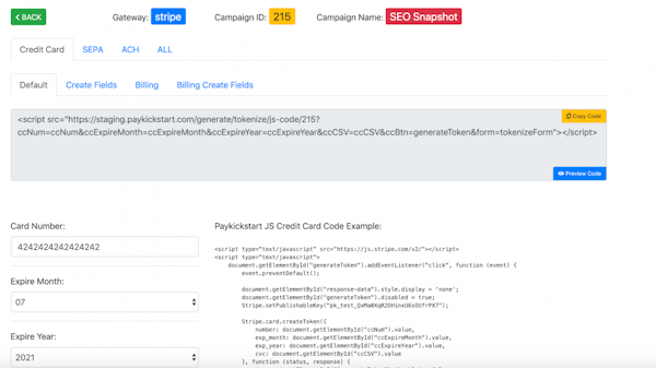 PayKickstart API reference