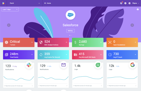 Perch Security homepage