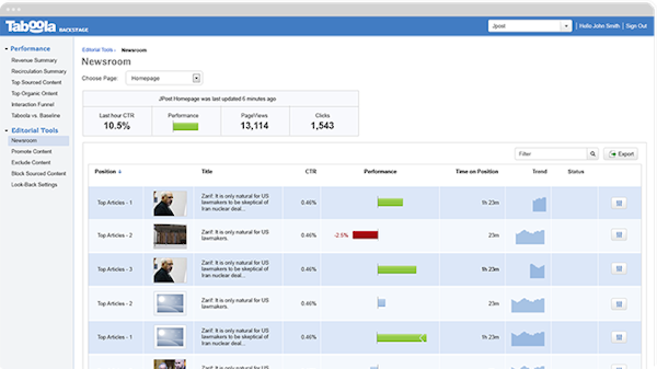 Performance tracking