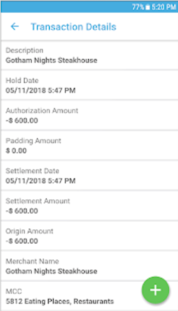 PEX transaction details