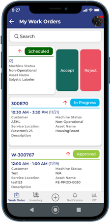 Work order dashboard