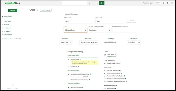 Verified First order management