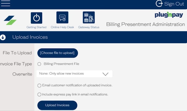 Plug'n Pay upload invoices