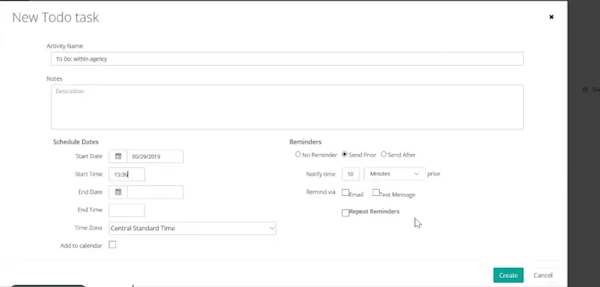 Port TMS task creation