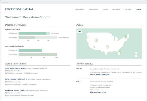 Juniper Square portfolio overview screenshot