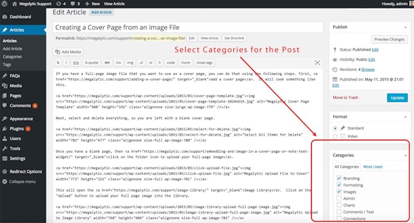 Post categories support