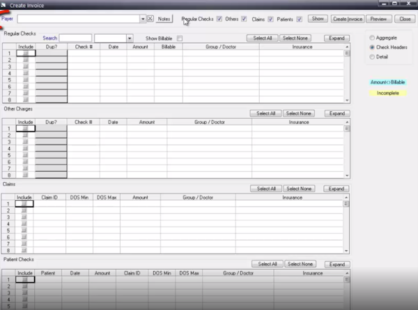 PMBOS invoice creation