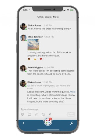 Samepage mobile chat