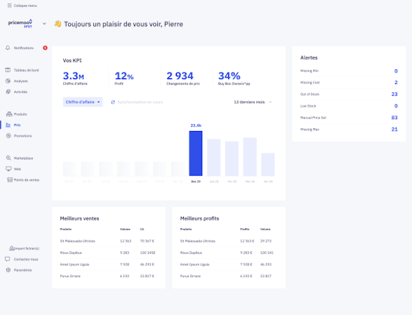 Pricemoov KPI monitoring