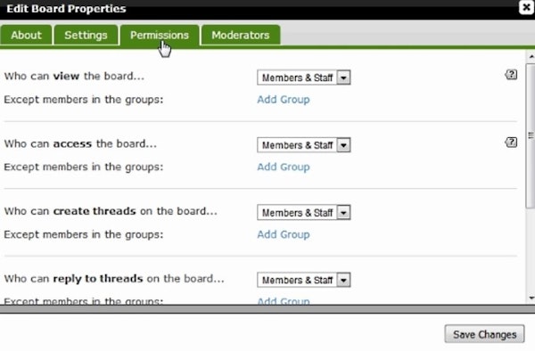ProBoards edit board properties